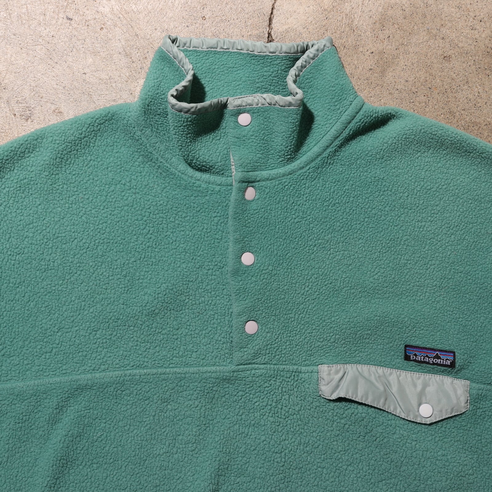 patagonia パタゴニア スナップTフリース XL グリーン緑 企業ロゴ