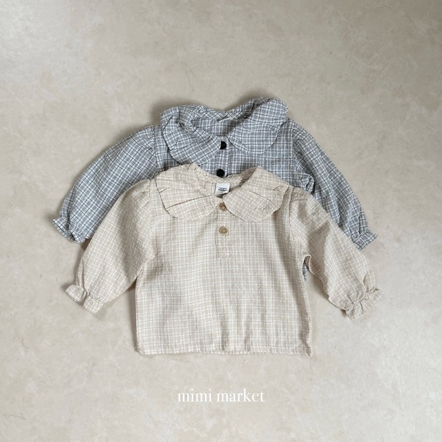 【予約/おまとめ割】mimi market / check balloon blouse
