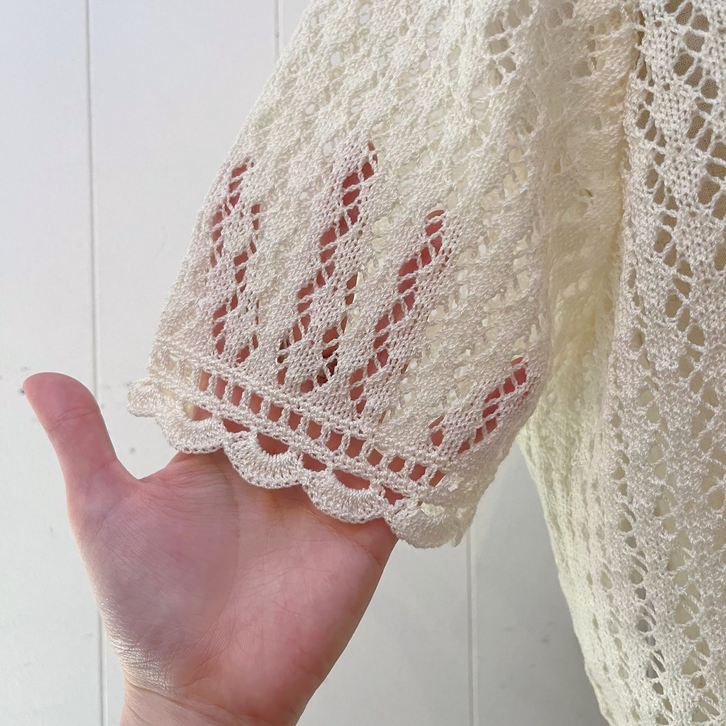 cream crochet knit bolero