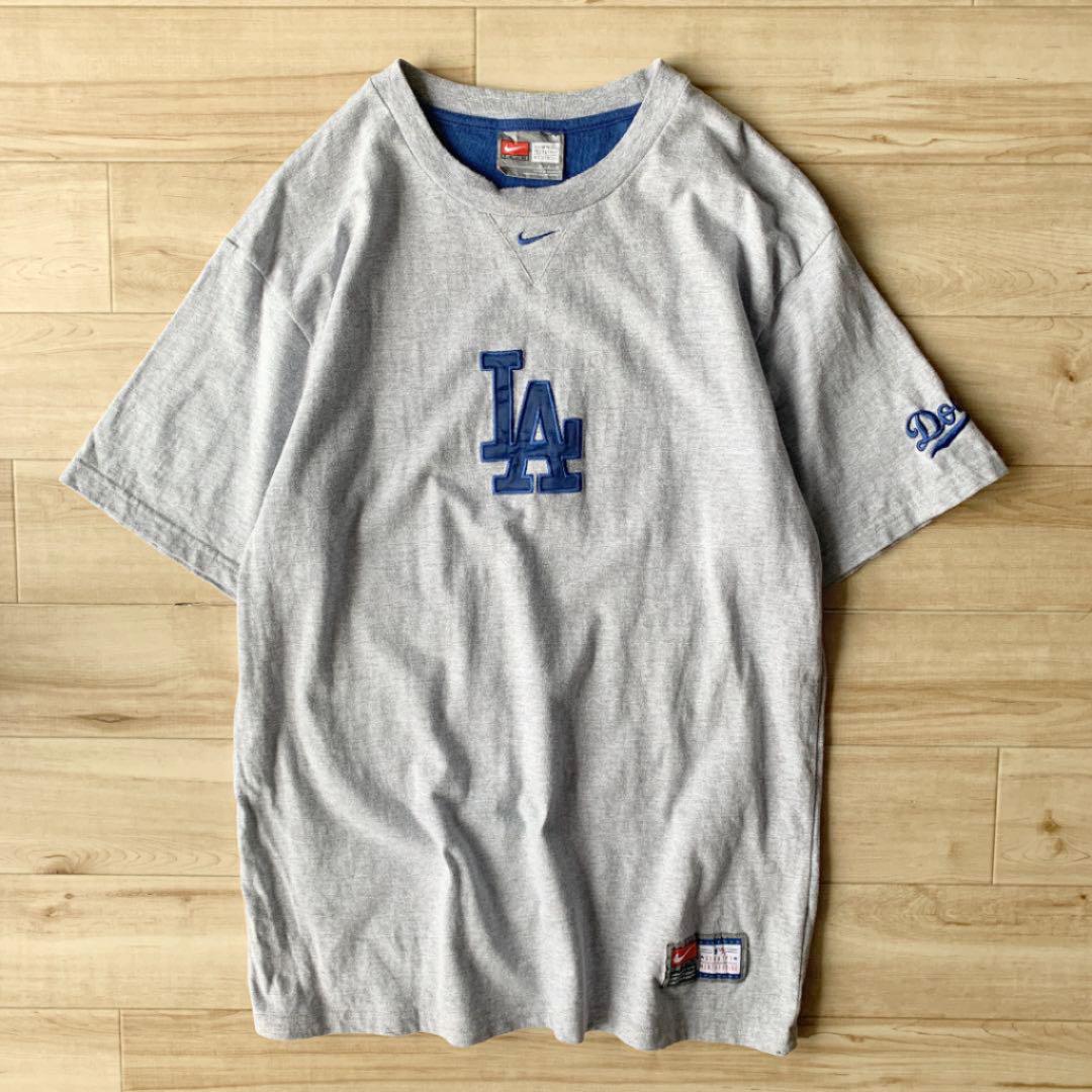 90s Nike LA Dodgers ドジャース Tシャツ ナイキ 刺繍ロゴ | 古着屋 ...
