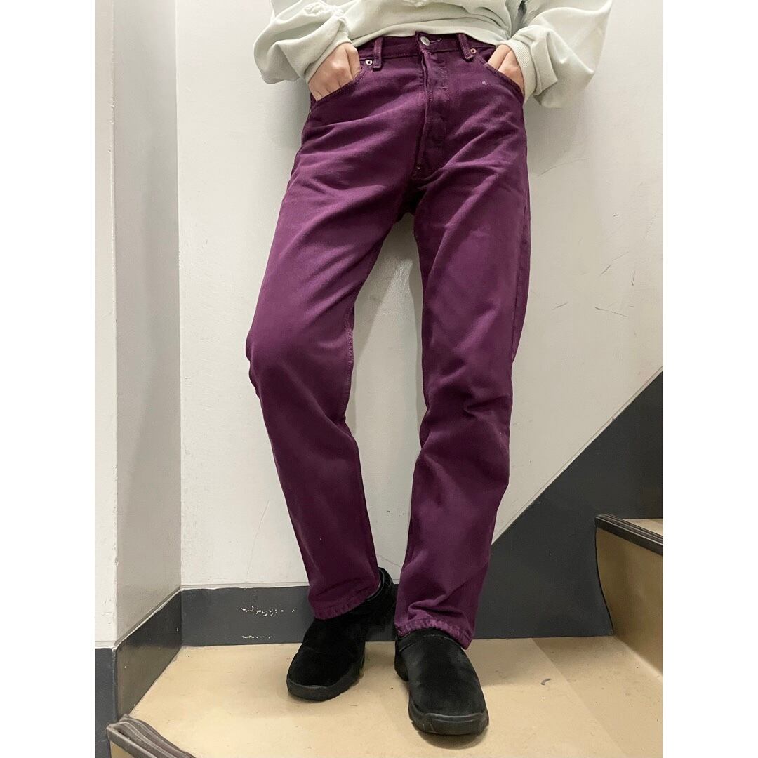 Levi's デニムパンツ紫後染めバギー24 Levi's デニムパンツ紫後染めバギー24