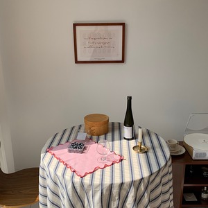 【TABLECLOTH】韓国風ストライプコットンテーブルクロス