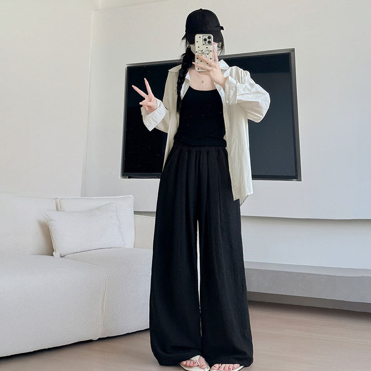 ワイドパンツ レディース 春夏 韓国 薄手 大人 カジュアル ゆったり 体型カバー リラックス イージーパンツ おしゃれ シンプル オフィスカジュアル 無地 大人可愛い 大人女子