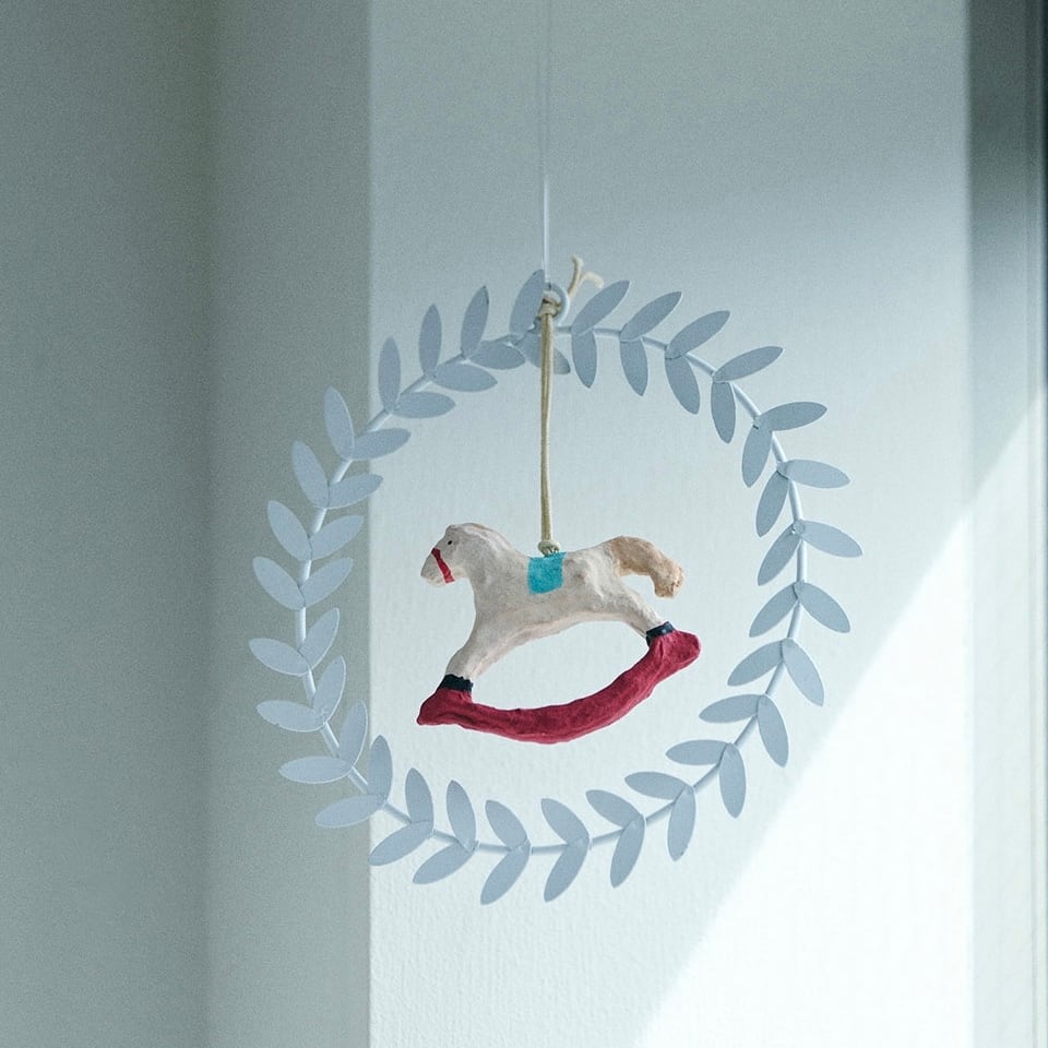 fog linen work (フォグリネンワーク) / リース オリーブ / ホワイト / L