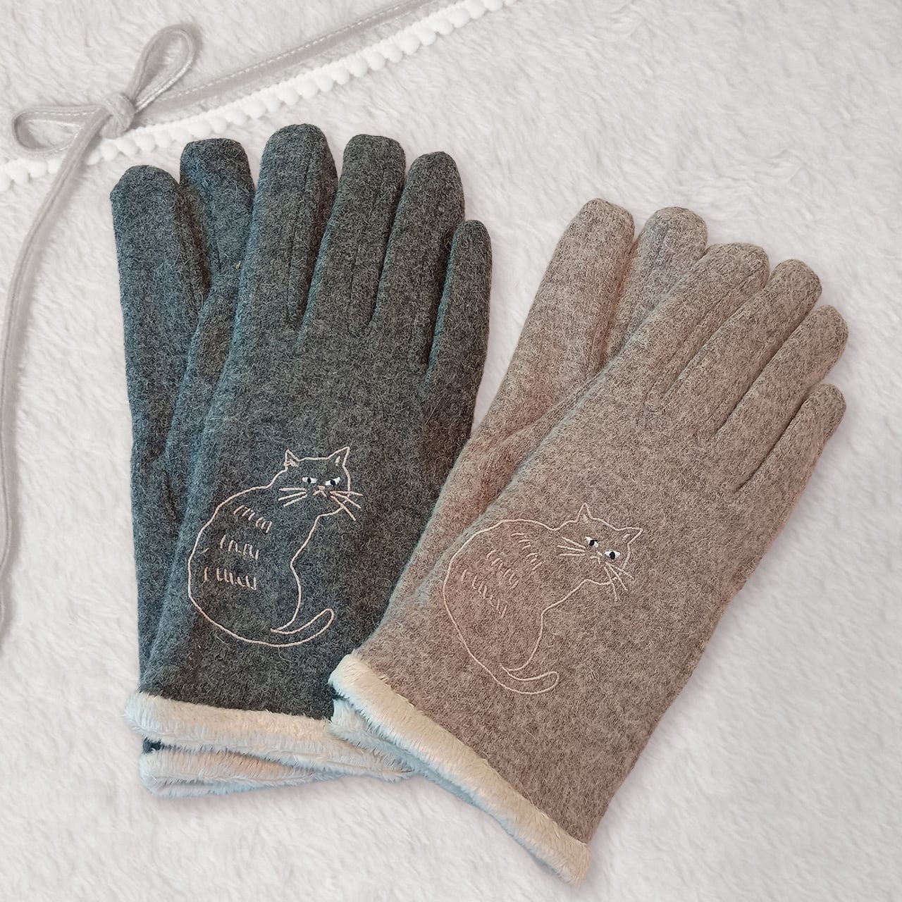 猫柄 手袋 ノア おしゃれ 裏ボア てぶくろ クリスマス プレゼント