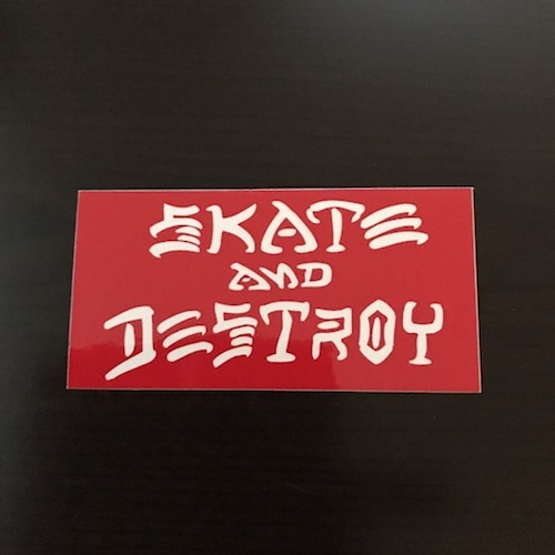 【ST-373】Thrasher Magazine スラッシャー スケートボード Skateboard ステッカー Skate And Destroy レッド