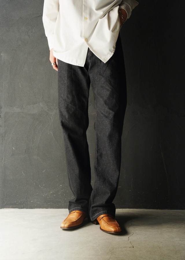 Wide straight black denim