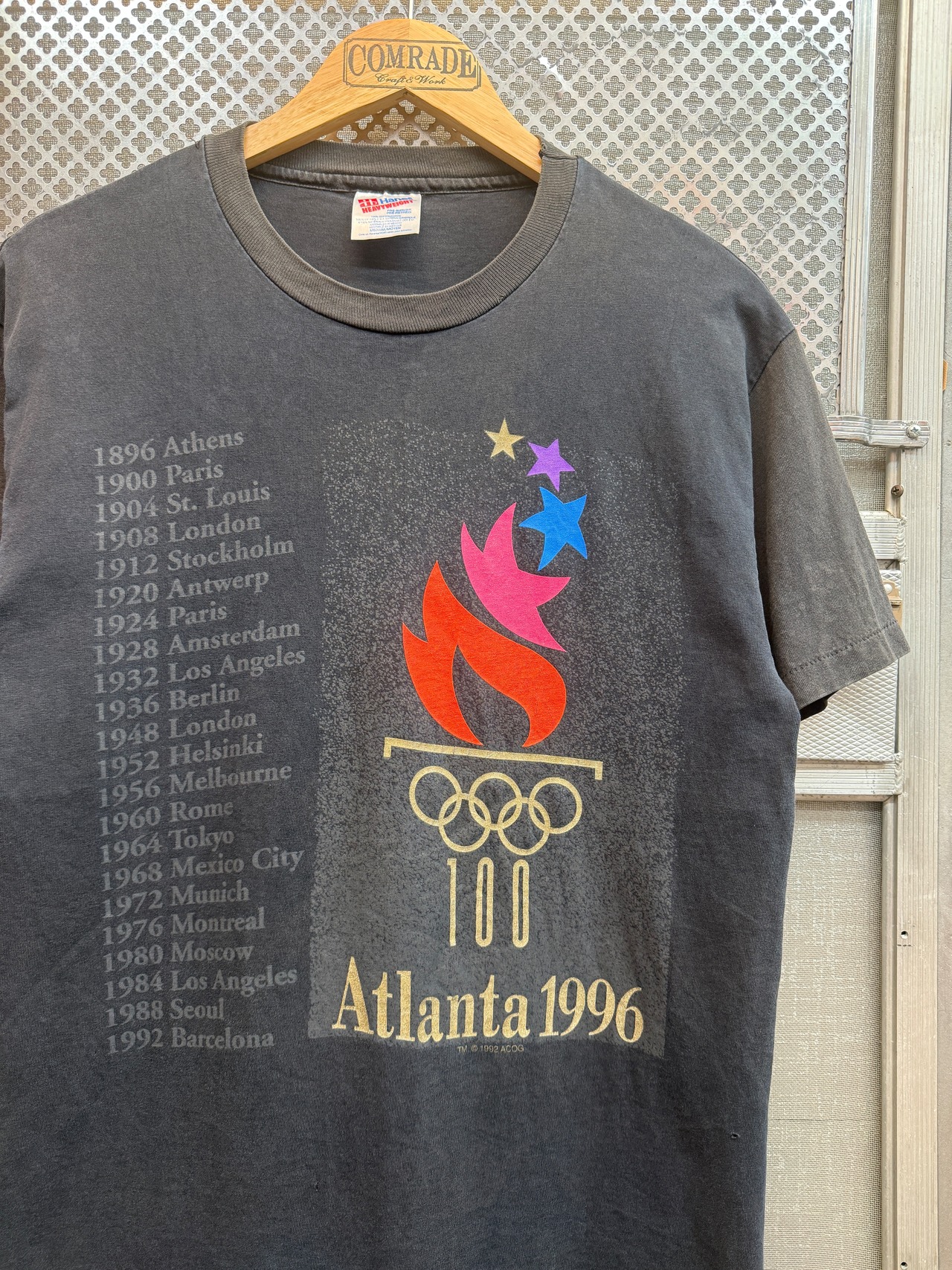 90s Atlanta Olympic  / Hanes HEAVYWEIGHT fabric made in usa・画像3