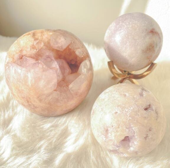 キラキラ淡色 ピンク アメジスト 特大スフィア 7.2cm | スピリチャル