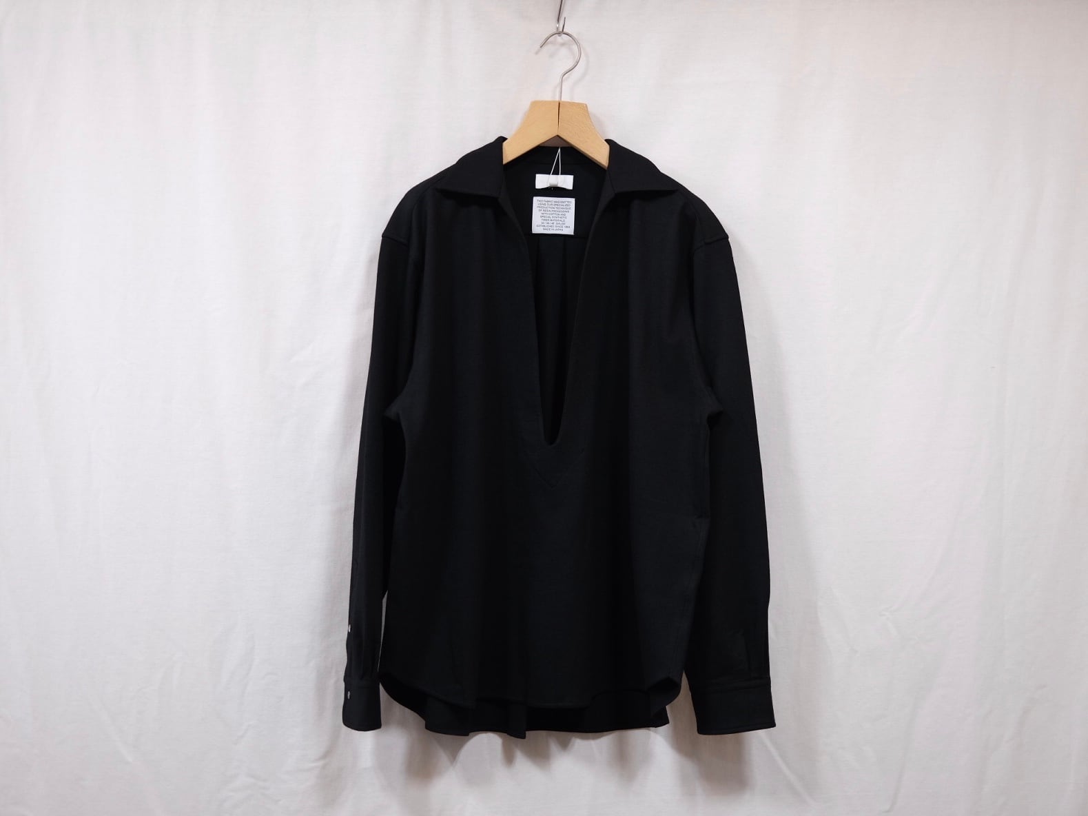 KANEMASA PHIL” 36G Ideal Wool Varruse Shirt Black” | Lapel online