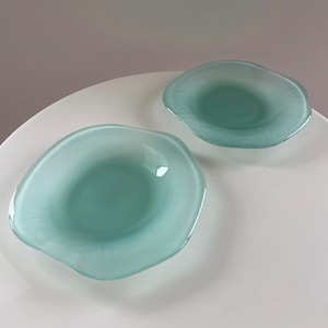 90s art glass plate