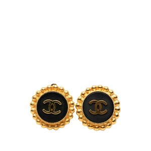 シャネル ココマーク イヤリング ゴールド ブラック メッキ レディース CHANEL 【中古】