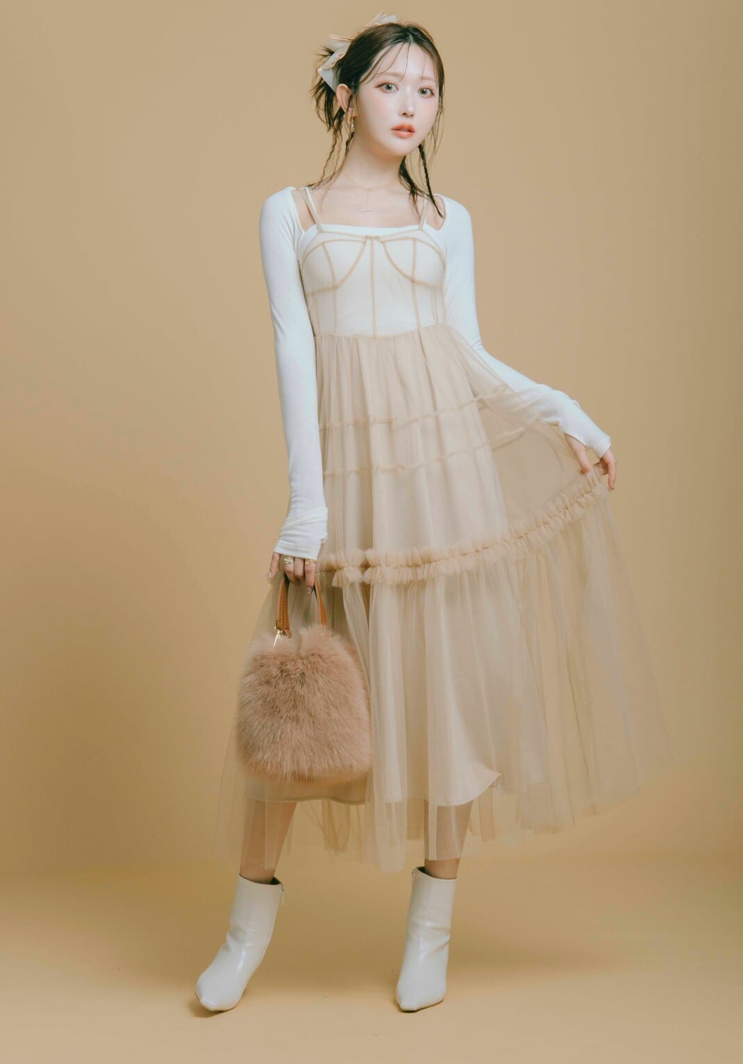 新品未使用Crayme Bustier Line Tulle Dress - ロングワンピース