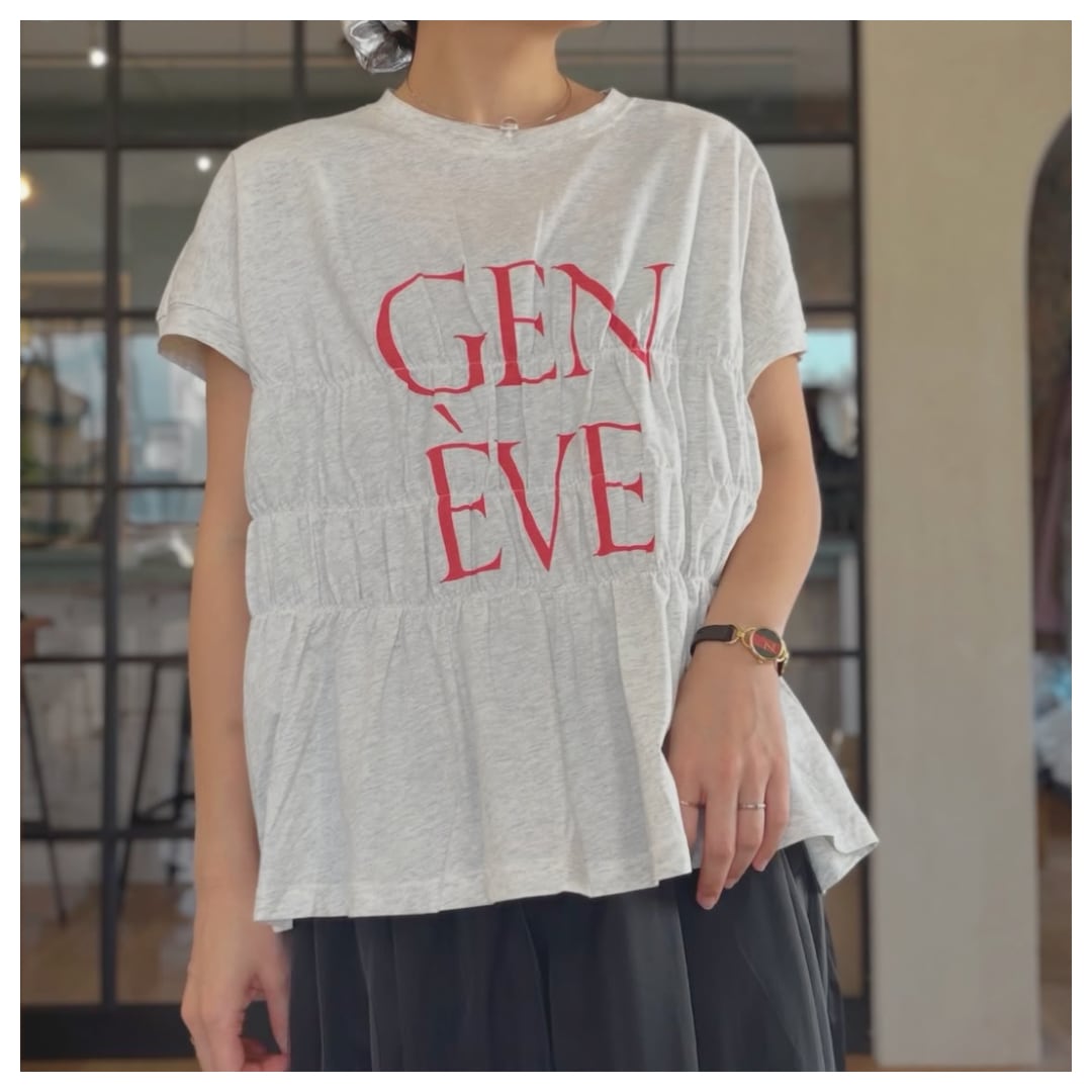 【CLOCHE】ギャザーロゴフレンチTシャツ