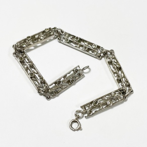 Vintage 835 Silver & Marcasite Link Bracelet