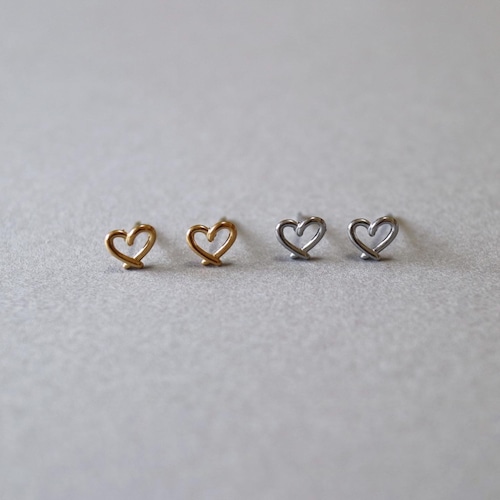 stainless open mini heart pierce P039