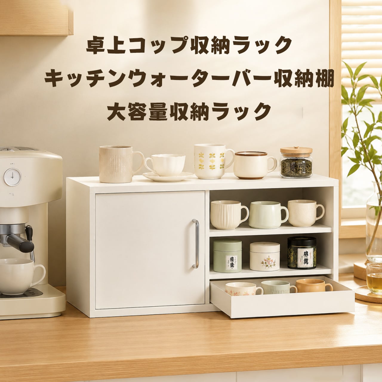 J110 .カップ収納ケース 防塵 卓上収納ラック コーヒーカップ ティー