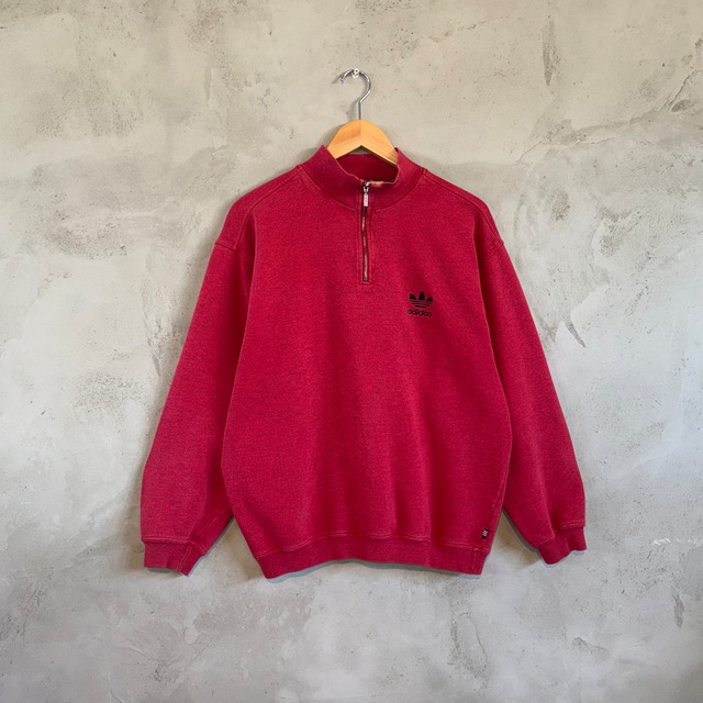 90’s EURO VTG adidas トレフォイル logo half zip / アディダス ハーフジップ 古着屋 Used