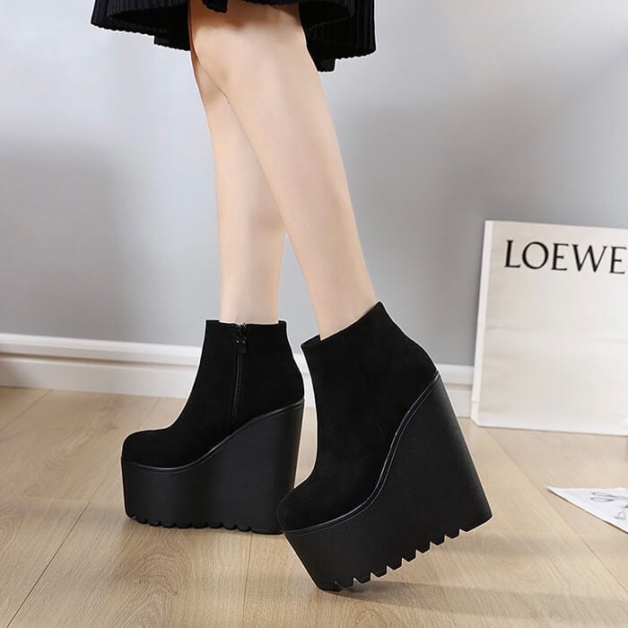 ウェッジソール厚底ショートブーツ16cm全2色 | 厚底シューズ