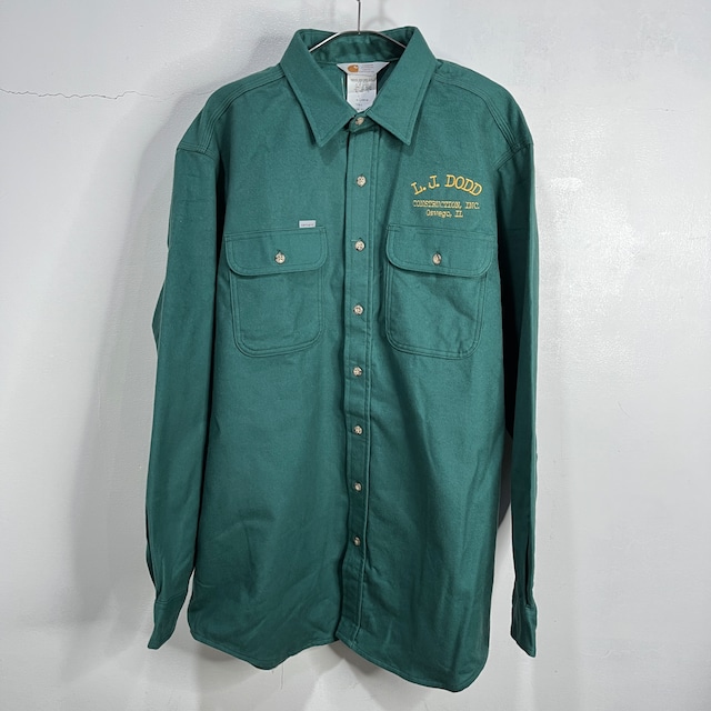 『送料無料』タグ付き未使用品 90s USA製 Carhartt シャモアクロス長袖シャツ