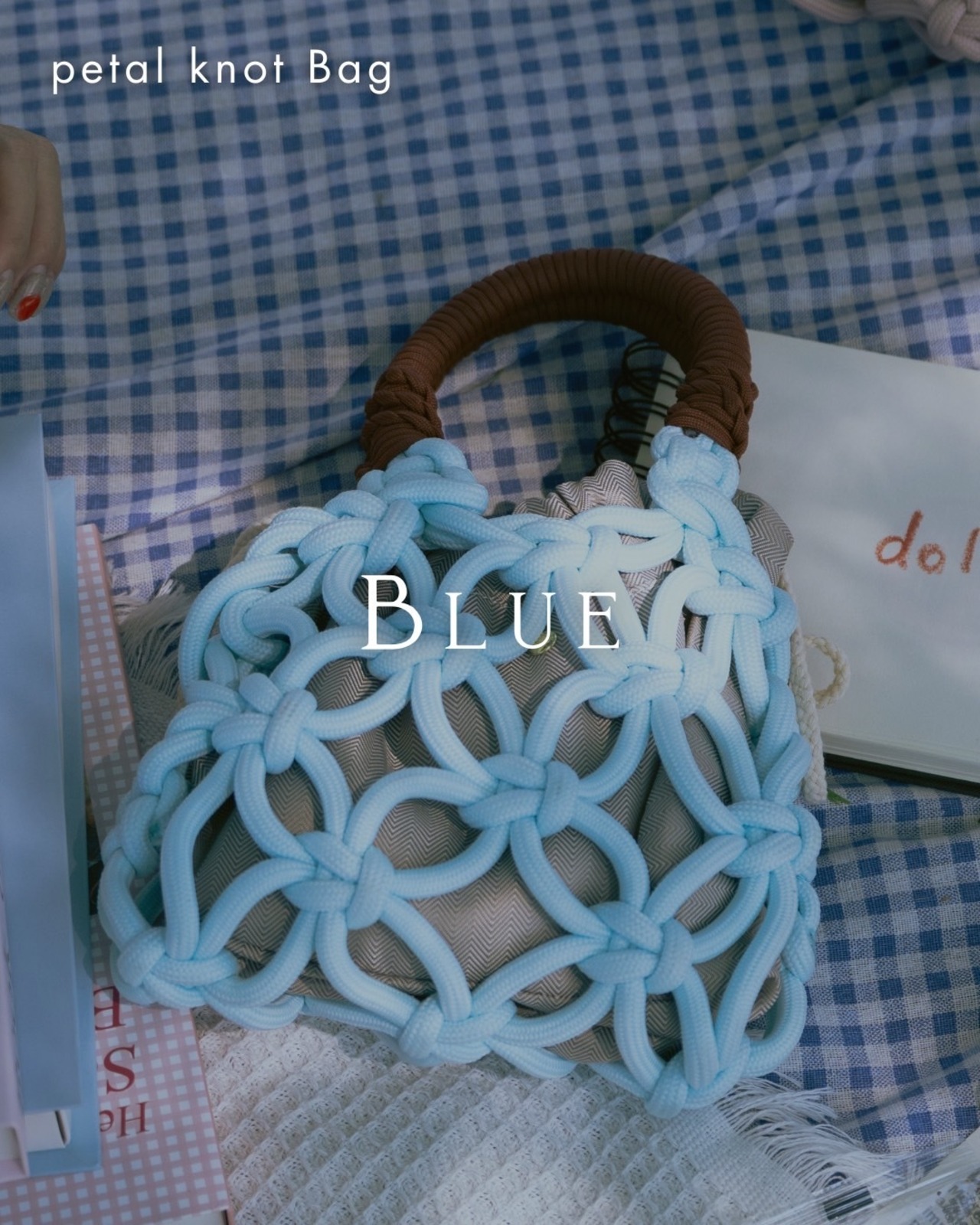 Petal Knot Bag Blue