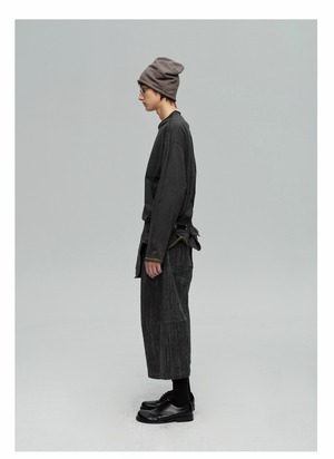 DECESOLO 25AW ダブルカラー センターヘム ロングスリーブ