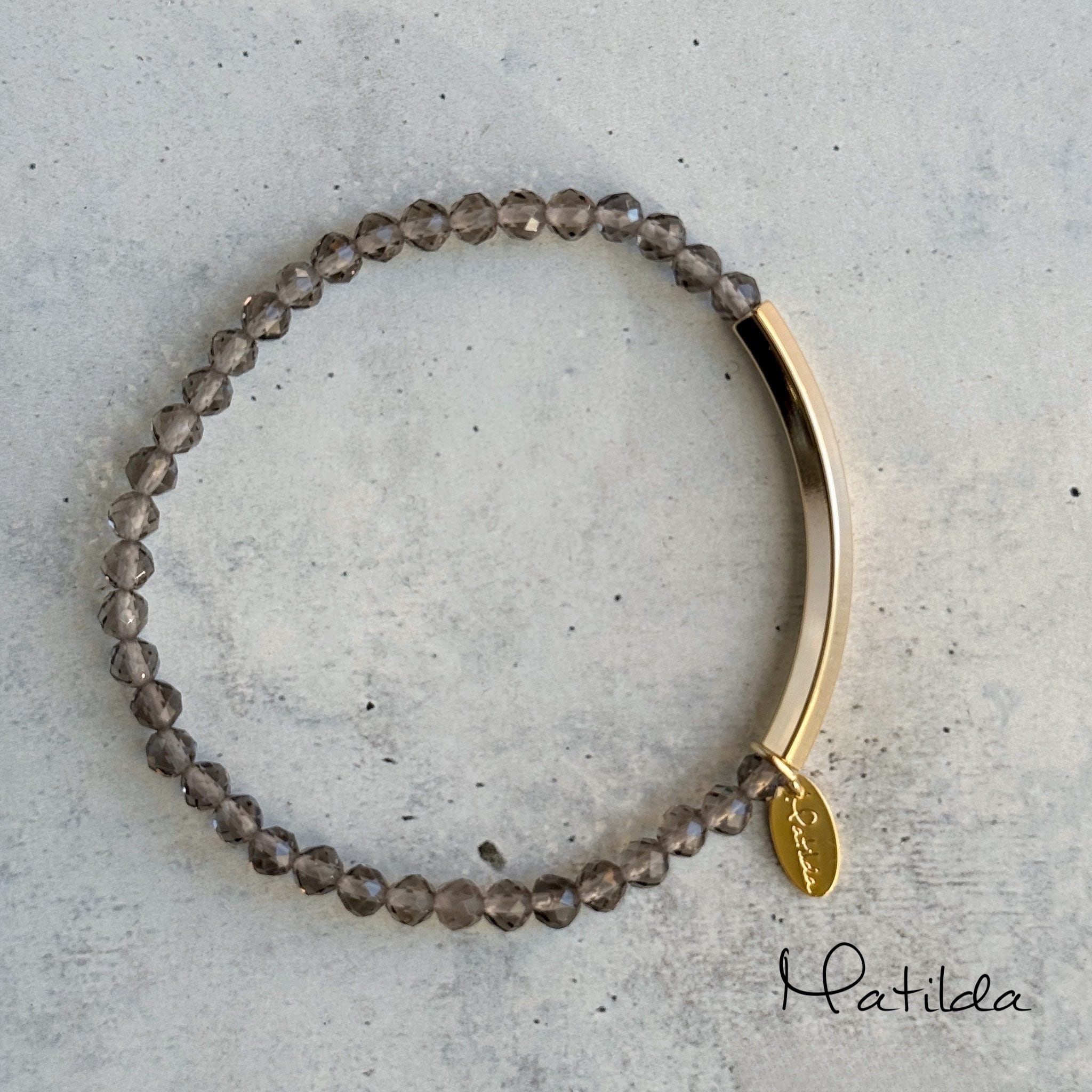 【再販】Tube & stone bracelet(アイスオブシディアン)