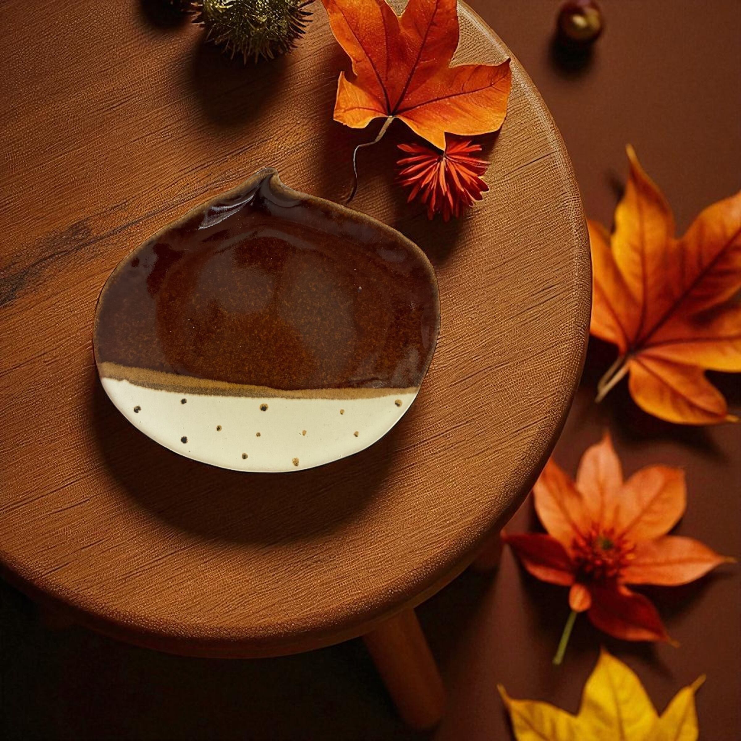 25 秋】小皿 (幅 12 cm)栗 | TSUNE;田中恒子の器 オンラインストア