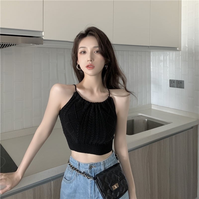 タンクトップ キャミソール ニット レディース ノースリーブ