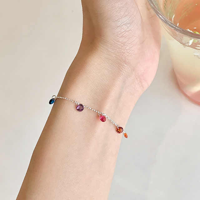 tomrシルバー彩りジルコンブレスレット