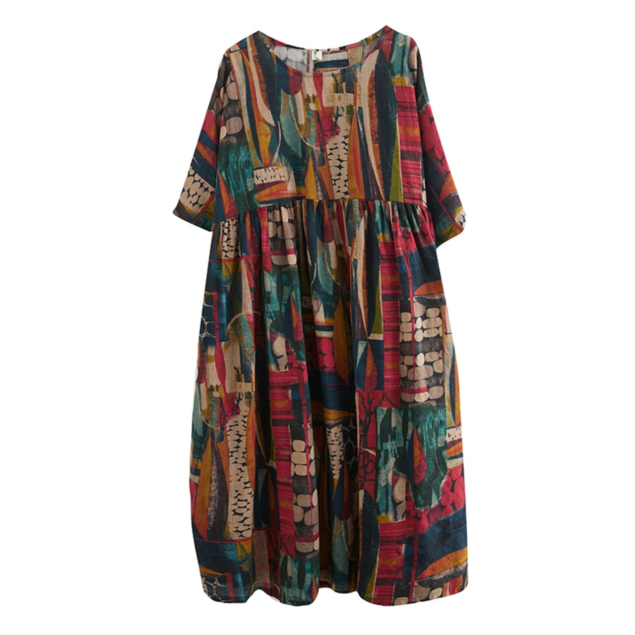 Vintage Pattern Loose Dress / ヴィンテージ パターン ルーズ ワンピース