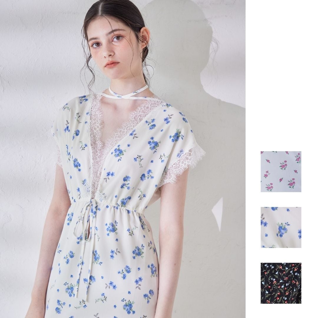 ローズチュールオフショルブラウス / Rose tulle off shoulder blouse