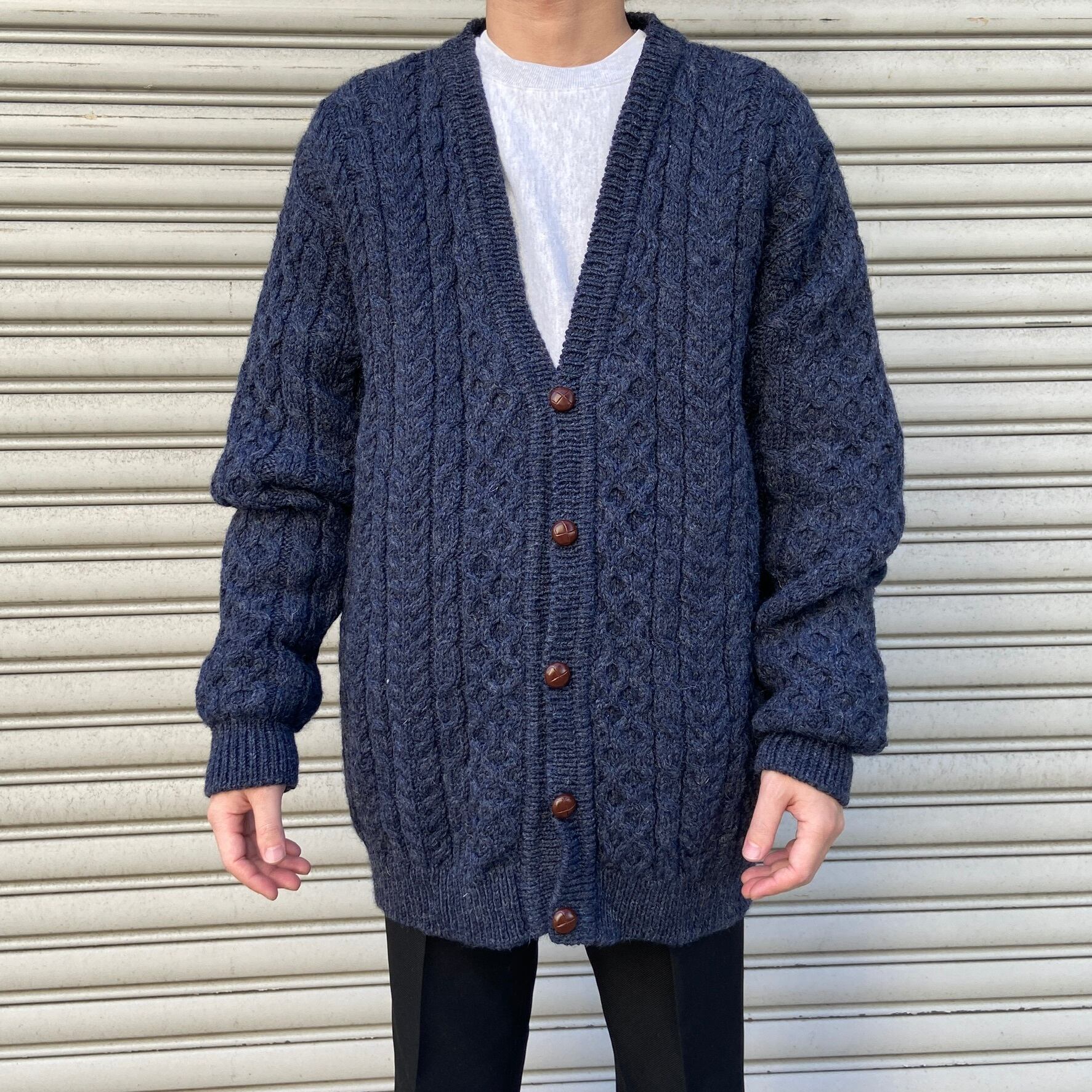 送料無料』L.L.bean エルエルビーン フィッシャーマンカーディガン 90s  