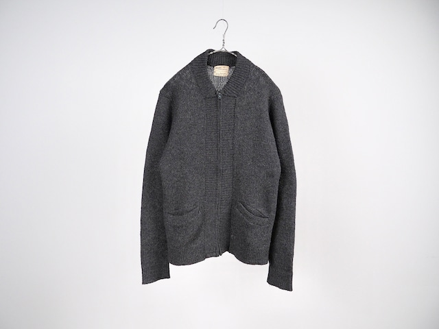 1960’s Sears zip up wool knit cardigan L /gray