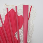 フラメンコ 小物 アバニコ ピンク系 Abanico Español レース 扇子 せんす 白 小道具 ダンス小物 鮮やか 華やか 練習 レッスン ステージ イベント フラメンコ小物 ホワイト系