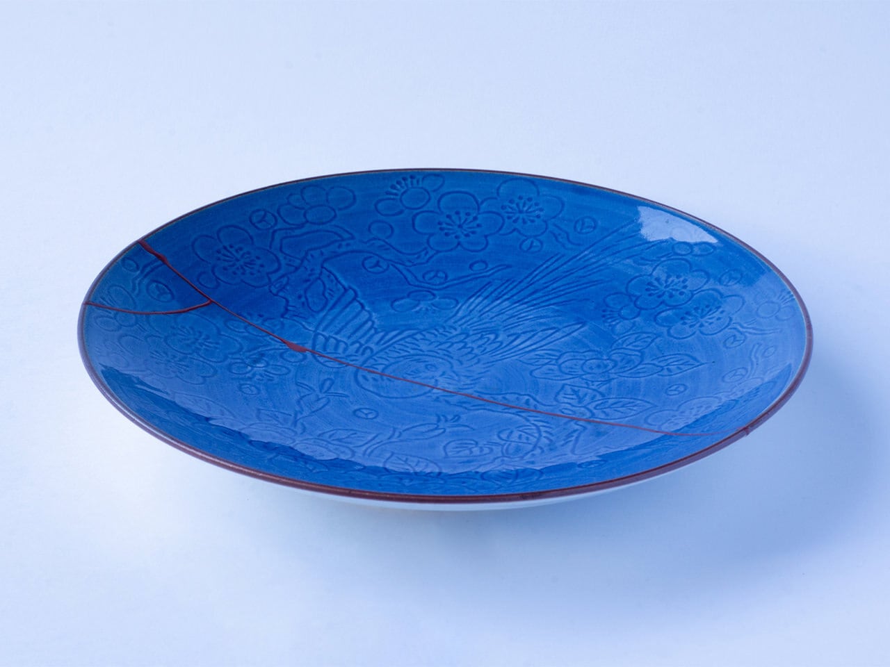 継皿 花鳥中皿（ 赤継ぎ）② | KISSAKO