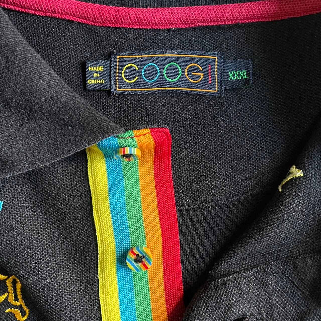 ビッグサイズ COOGI クージー 総柄 刺繍 ポロシャツ メンズ3XL 古着