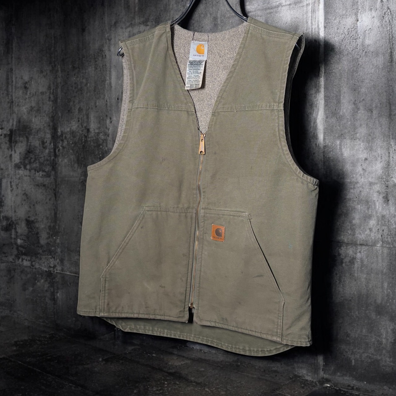 00s メキシコ製　Carhartt ダックベスト　オリーブ　カーキ　カーハート