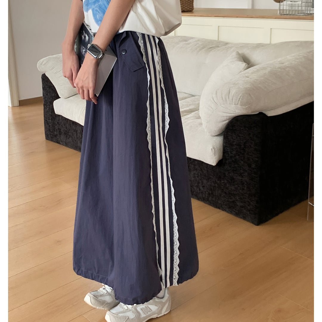 lace trim nylon skirt