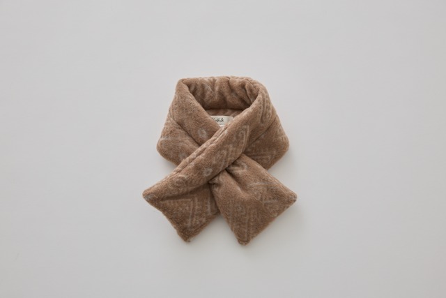 〈 eLfin Folk 25AW 〉Snow Jacquard muffler / brown