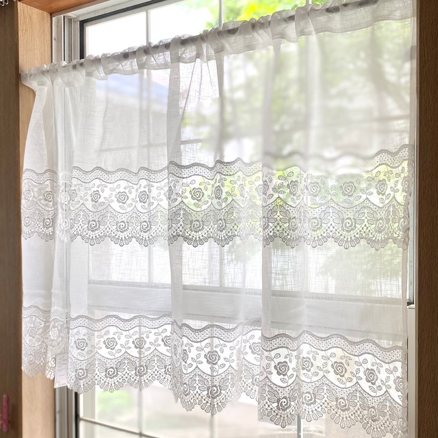 オーガンジーカフェカーテン B