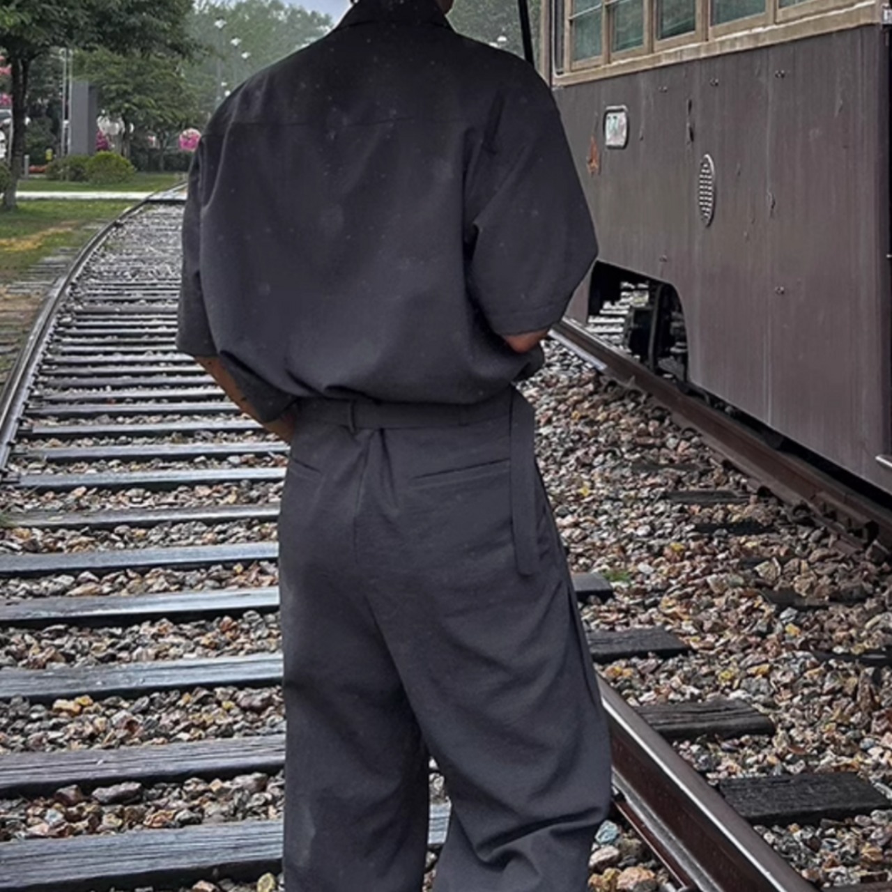 ルーズシンプルモダンパンツ（別売りでセットアップのシャツあり）　0601