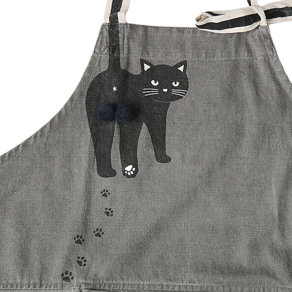 猫エプロン(ニャンタマ)クロネコ | マスノヤ衣料品店・マスノヤ猫雑貨店