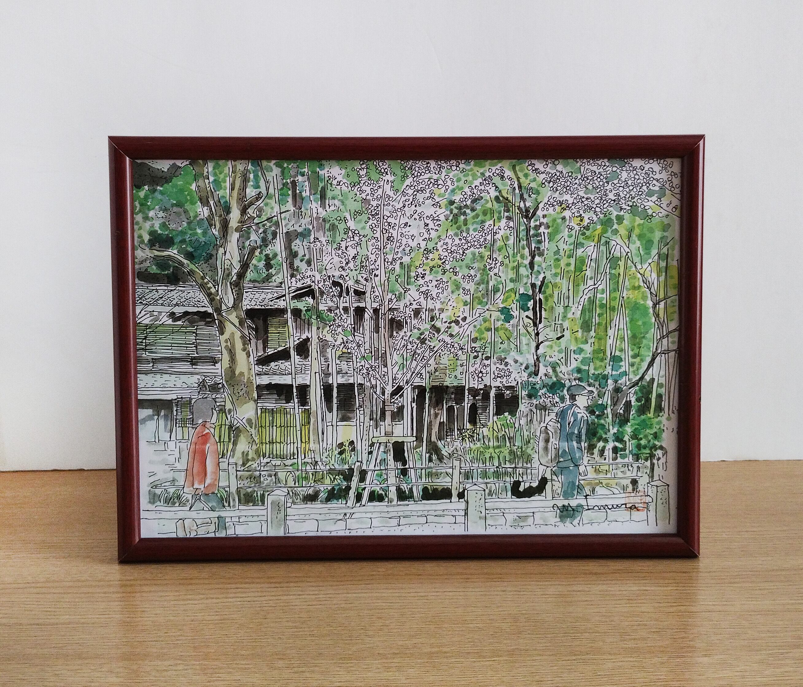 A4サイズ「 京都 哲学の道 新緑」 京の水彩画工房 | 京の水彩画工房 みちや