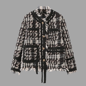 タッセルエッジツイードジャケット R00534