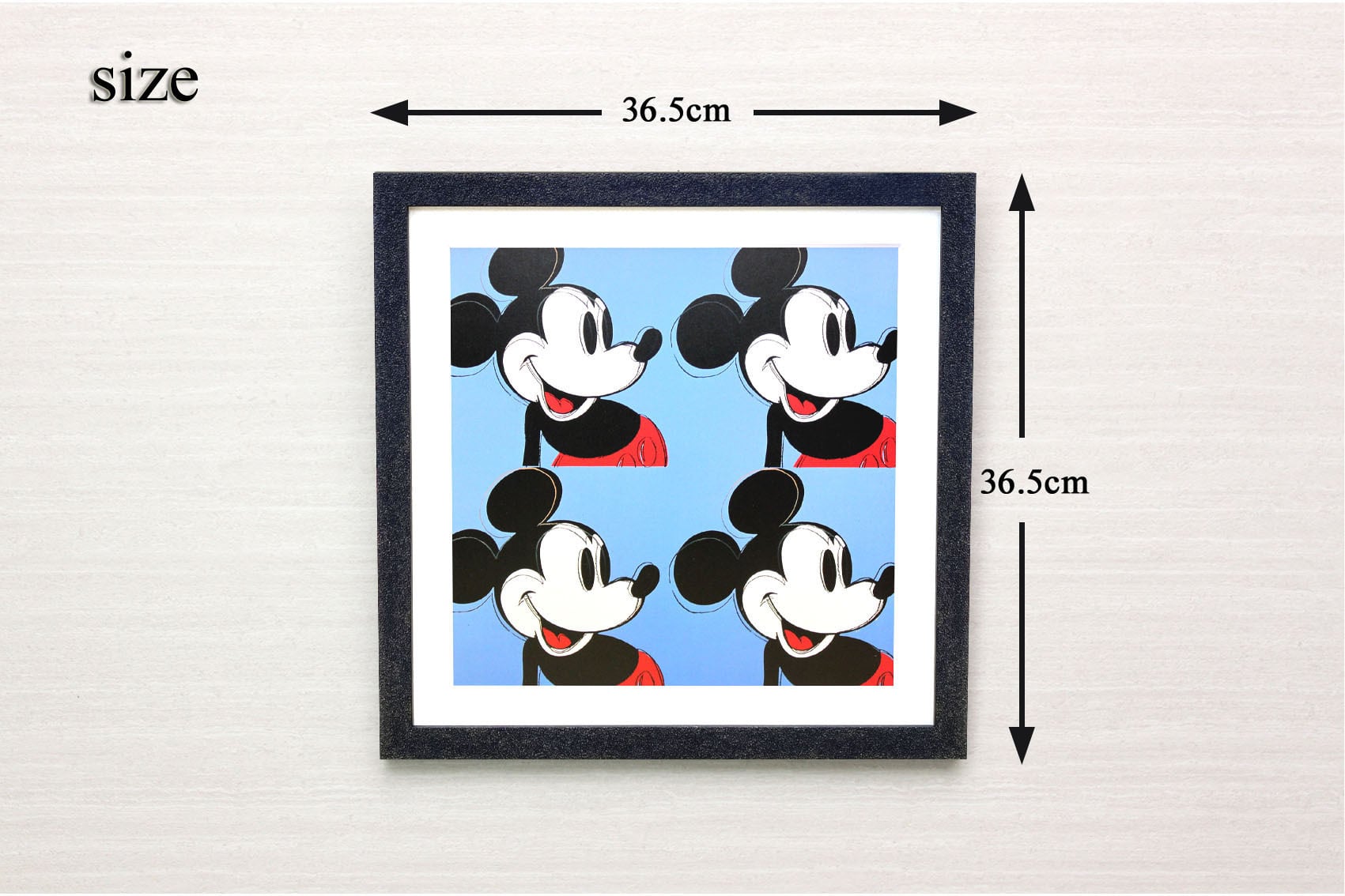 アンディ ウォーホル「ミッキーマウス フォー(ブルー)」展示用フック付ポスター ポップアート 絵画