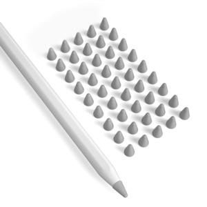 【人気】PZOZ 45個入り Apple Pencil ペン先 アップルペンシル 1/2 保護 カバー 第1世代/第二世代 tips 使いやすいです 超薄 静かな 滑り止め（グレー）