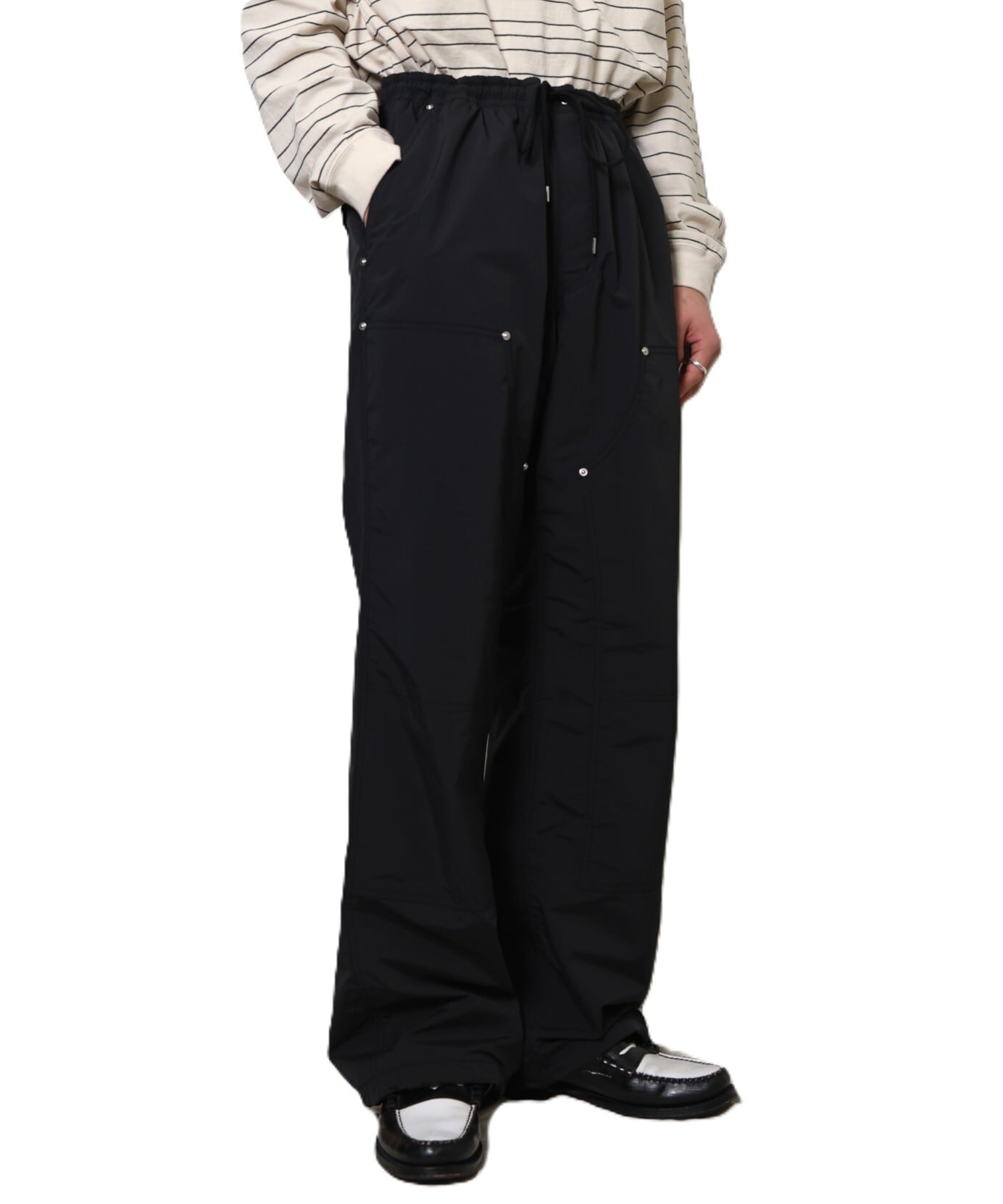 UNUSED / UW1193 DOUBLE KNEE NYLON PANTS (BLACK) | AfterSchool