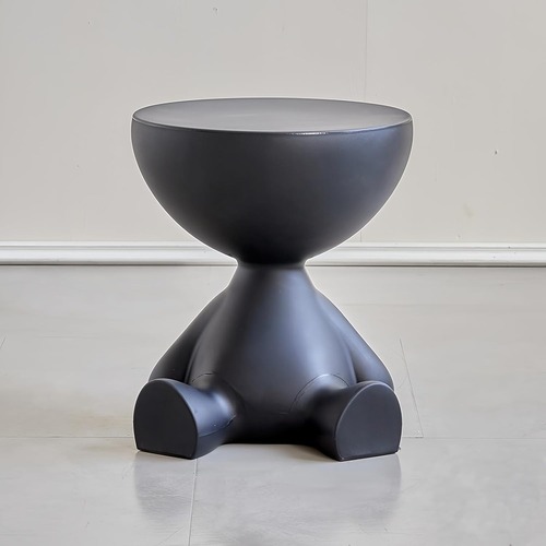 サイドテーブル 直径36.5cm 丸テーブル ソファーサイド ナイトテーブル スツール おしゃれ 個性的 可愛い 黒