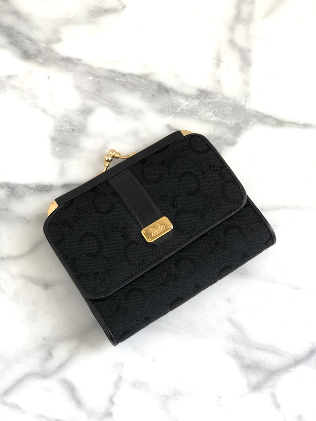 CELINE セリーヌ 馬車 ホースキャリッジ 財布 ブラック ジャガード vintage ヴィンテージ オールド kddf3y